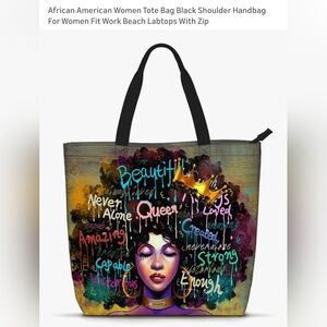 Vibrant Artistic Tote Bag with Black Handles